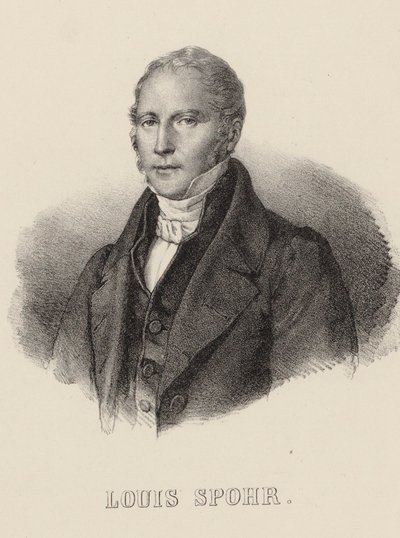 Ritratto del violinista e compositore Louis Spohr 1784-1859, c. 1840 da Unbekannt