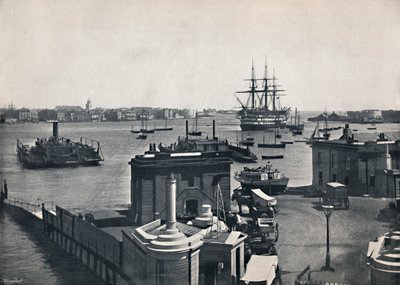Portsmouth - Vista Generale del Porto, Mostrando la Nave da Battaglia di Nelson, La Vittoria, 1895 da Unbekannt