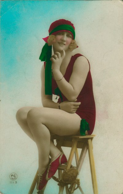 Cartolina di un nuotatore, c1920s da Unbekannt