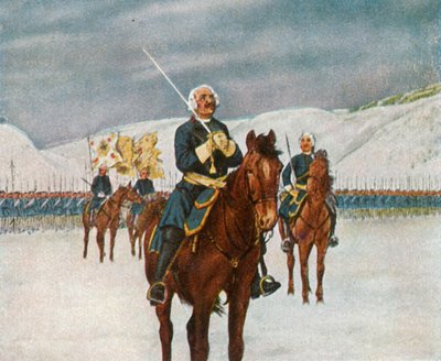 Preghiera del Vecchio Dessauer prima della Battaglia di Kesselsdorf, 15 dicembre 1745 da Unbekannt