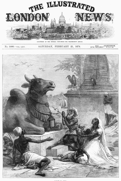 Preghiera a Nandi per il sollievo dalla carestia, Bengala, India, 1874 da Unbekannt