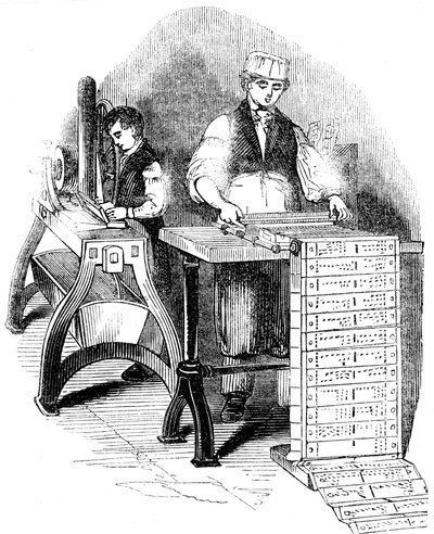 Preparazione delle schede perforate per un telaio Jacquard da Unbekannt