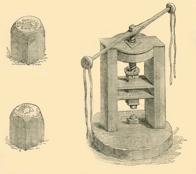 Pressa e matrici usate in precedenza nella zecca, c1872 da Unbekannt