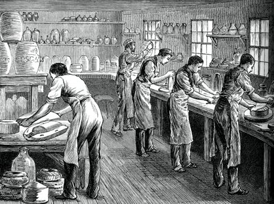 Operai alla pressa, c1880 da Unbekannt