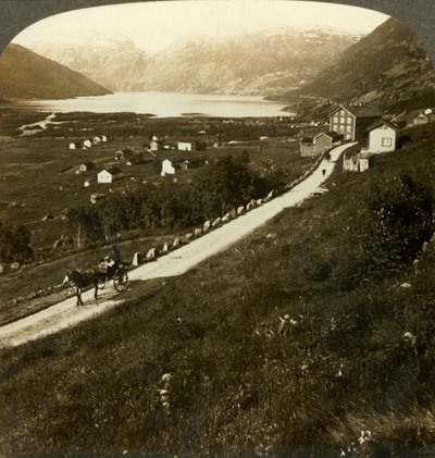 Borgo di montagna e lago di Roldal, nella Norvegia occidentale, c1905 da Unbekannt