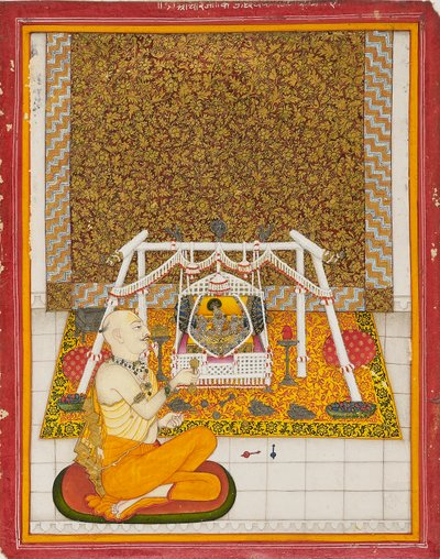 Sacerdote presso un santuario di Krishna, c1831 da Unbekannt