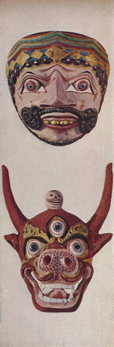 Culture primitive in rituali e maschere di festival - Maschera di festival e maschera di faccia di mucca da Unbekannt