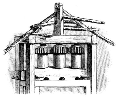 Mulino da zucchero primitivo, Santo Domingo, 1873 da Unbekannt