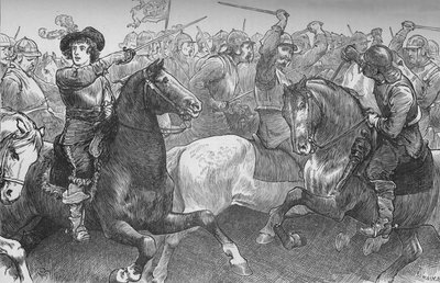 Il principe Rupert a Edgehill, 23 ottobre 1642, c1880 da Unbekannt