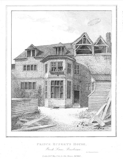Casa del principe Rupert, Beech Lane, Barbican, 1800 da Unbekannt