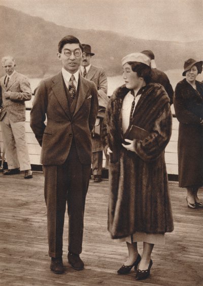 Il Principe e la Principessa Chichibu che arrivano sulla Queen Mary, 12 aprile 1937 da Unbekannt