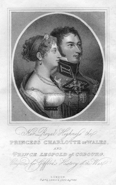 Principessa Carlotta del Galles e Principe Leopoldo di Sassonia-Coburgo, 1816 da Unbekannt