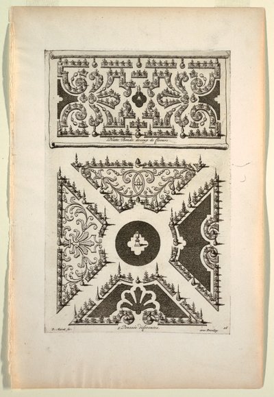 Stampa, Banda piatta di fiori (cinque variazioni diverse) da Unbekannt