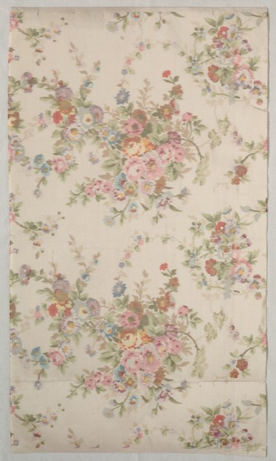 Seta stampata con disegno floreale, fine 1800 da Unbekannt