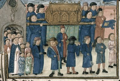 Processione delle reliquie di San Nicola. Dal Livre de la confrérie Saint-Nicolas de..., fine XV secolo da Unbekannt