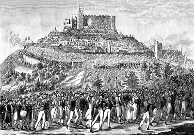 Processione al Castello di Hambach il 27 maggio 1832 da Unbekannt