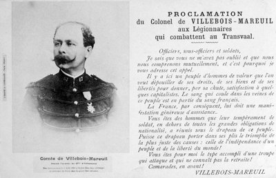 Proclamazione del colonnello Villebois-Mareuil, c. 1900 da Unbekannt