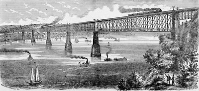 Proposta di ponte sul fiume Hudson a Poughkeepsie, 1883 da Unbekannt