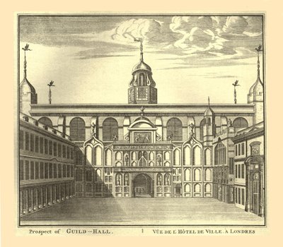 Prospetto della Guildhall di Londra, 1886 da Unbekannt