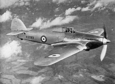 Prototipo Hawker Hurricane in volo di prova da Flight Lieutenant PWS Bulman da Unbekannt