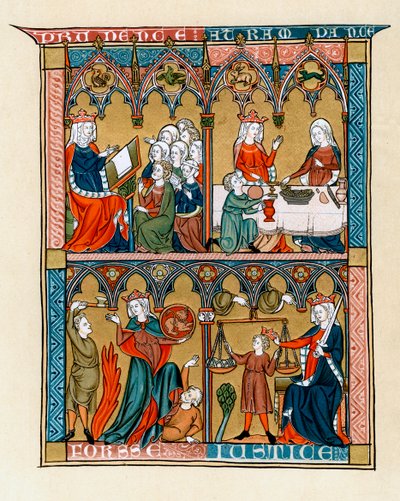 Prudenza, Temperanza, Fortezza e Giustizia, 1290-1300 da Unbekannt