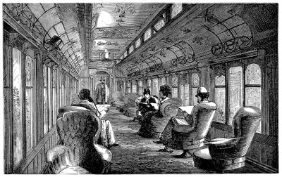 Carrozza Pullman sul Midland Railway, Inghilterra, 1876 da Unbekannt