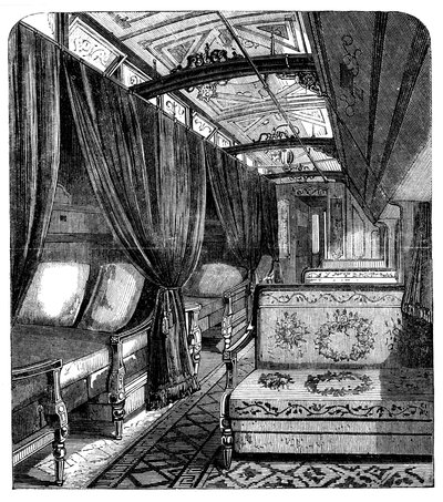 Carrozza letto Pullman sulla Union Pacific Railroad, c1869 da Unbekannt