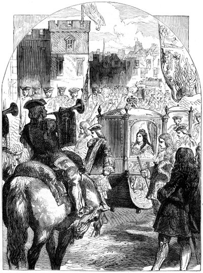 Ultimo progresso della regina Anna 1665-1714 alla Camera del Parlamento, Westminster, Londra, XIX secolo da Unbekannt