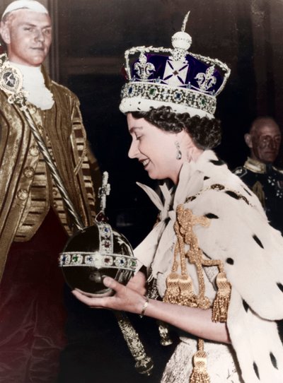 La Regina Elisabetta II che ritorna a Buckingham Palace dopo la sua Incoronazione, 1953 da Unbekannt