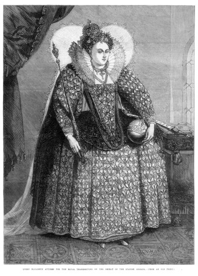La regina Elisabetta vestita per il ringraziamento reale per la sconfitta dell