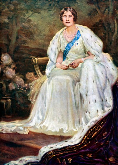 La regina Elisabetta in abiti da incoronazione, 1937 da Unbekannt
