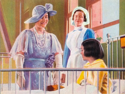 La Regina Elisabetta visita un reparto pediatrico al Middlesex Hospital, 1935, 1937 da Unbekannt