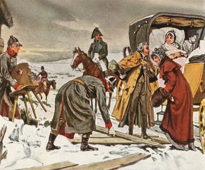 Regina Luisa in fuga verso Memel, 5 gennaio 1807, 1936 da Unbekannt