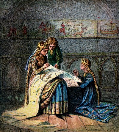 La regina Matilde e il suo arazzo, c1850 da Unbekannt