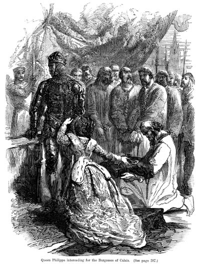 La regina Filippa 1314-1369 intercede per i borghesi di Calais, 1346 da Unbekannt