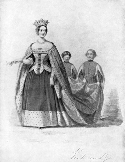 Regina Vittoria come regina Filippa al ballo dei Plantageneti, Buckingham Palace, c. 1840 da Unbekannt