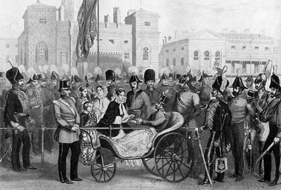 La regina Vittoria distribuisce medaglie, 18 maggio 1855, c1920 da Unbekannt