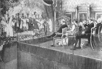 La regina Vittoria ascolta Lohengrin al Castello di Windsor nel suo ottantesimo compleanno, 1899 da Unbekannt