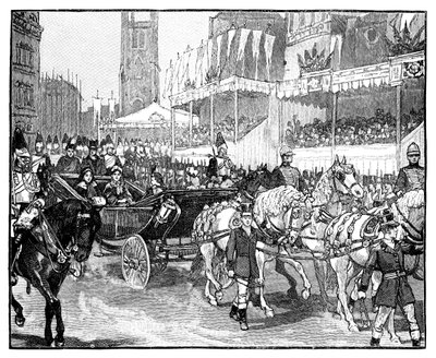 La regina Vittoria inaugura il Viadotto di Holborn, Londra da Unbekannt