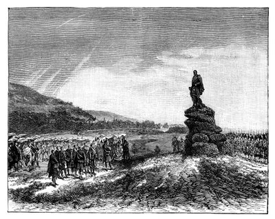 La regina Vittoria svela una statua del principe Alberto a Balmoral, Scozia, 1860 da Unbekannt
