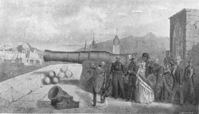 La prima visita della regina Vittoria in Scozia: Ispezione di Mons Meg al castello di Edimburgo da Unbekannt