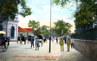 Queens Road Central, vicino al Parade Ground, Hong Kong, Cina, c1900 da Unbekannt