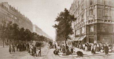 Fila fuori da un negozio di alimentari, Assedio di Parigi, guerra franco-prussiana da Unbekannt