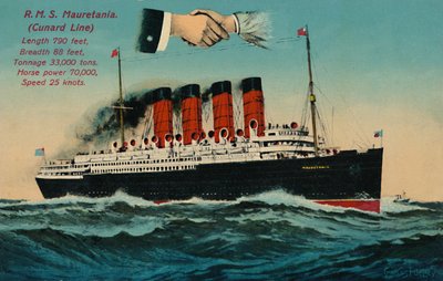 R.M.S. Mauretania. Cunard Line, c1930s da Unbekannt