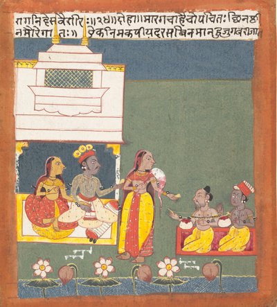 Ragini Des Variri: Pagina da una serie dispersa di Ragamala Ghirlanda di Modi Musicali, ca. 1680 da Unbekannt