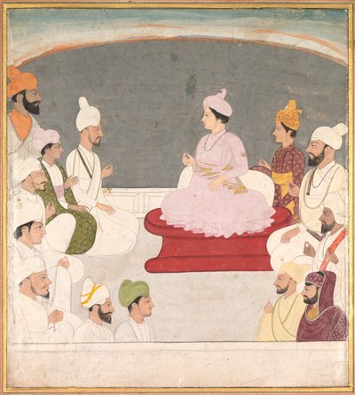 Raja Sansar Chand di Kangra e cortigiani, c. 1783 da Unbekannt
