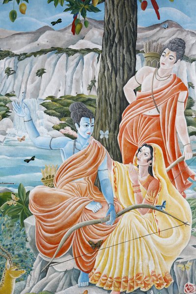Rama, Sita e Laxman. Pashupatinah, Kathmandu, Nepal da Unbekannt