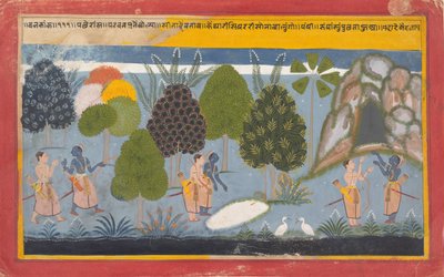 Rama e Lakshmana cercano invano Sita: foglio illustrato, ca. 1680-90 da Unbekannt
