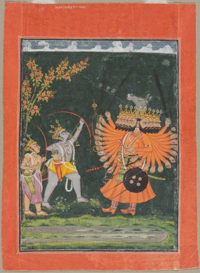 Rama e Laksmana che combattono Ravana, c. 1750 da Unbekannt
