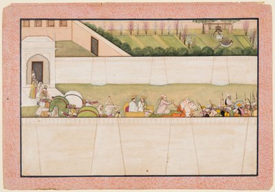 I fratelli Ramas Bharata e Shatrughna partono da Ayodhya per trovare Rama e Lakshmana..., 1775-80 da Unbekannt